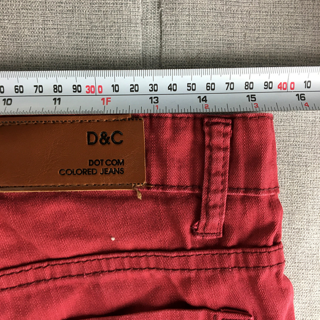 Dot Com Jeans Womens Size 29 (W29 x L28) Red Skinny Denim