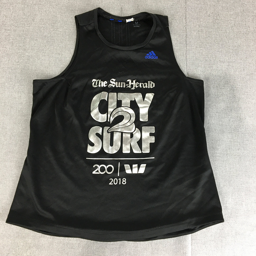 Adidas Womens Tank Top Size M City 2 Surf 2018 Running Sleeveless Shirt Black