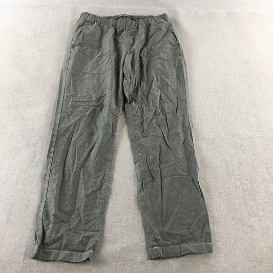 Uniqlo Mens Pants Size M Grey Pockets Elastic Waist