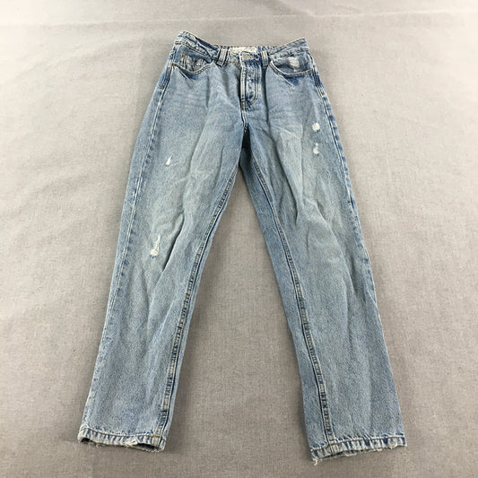 Stradivarius Womens Mom Jeans Size 6 Blue Light Wash Denim