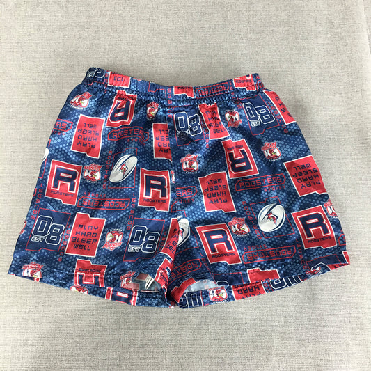 Sydney Roosters Kids Boys Pajama Shorts Size 8 NRL Sleepwear Elastic Waist