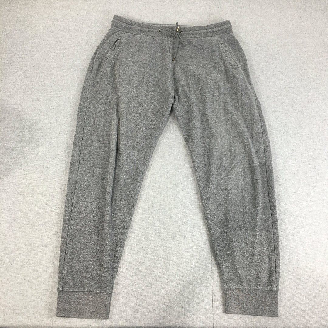 Zara Mens Tracksuit Pants Size L Grey Drawstring Pockets Joggers