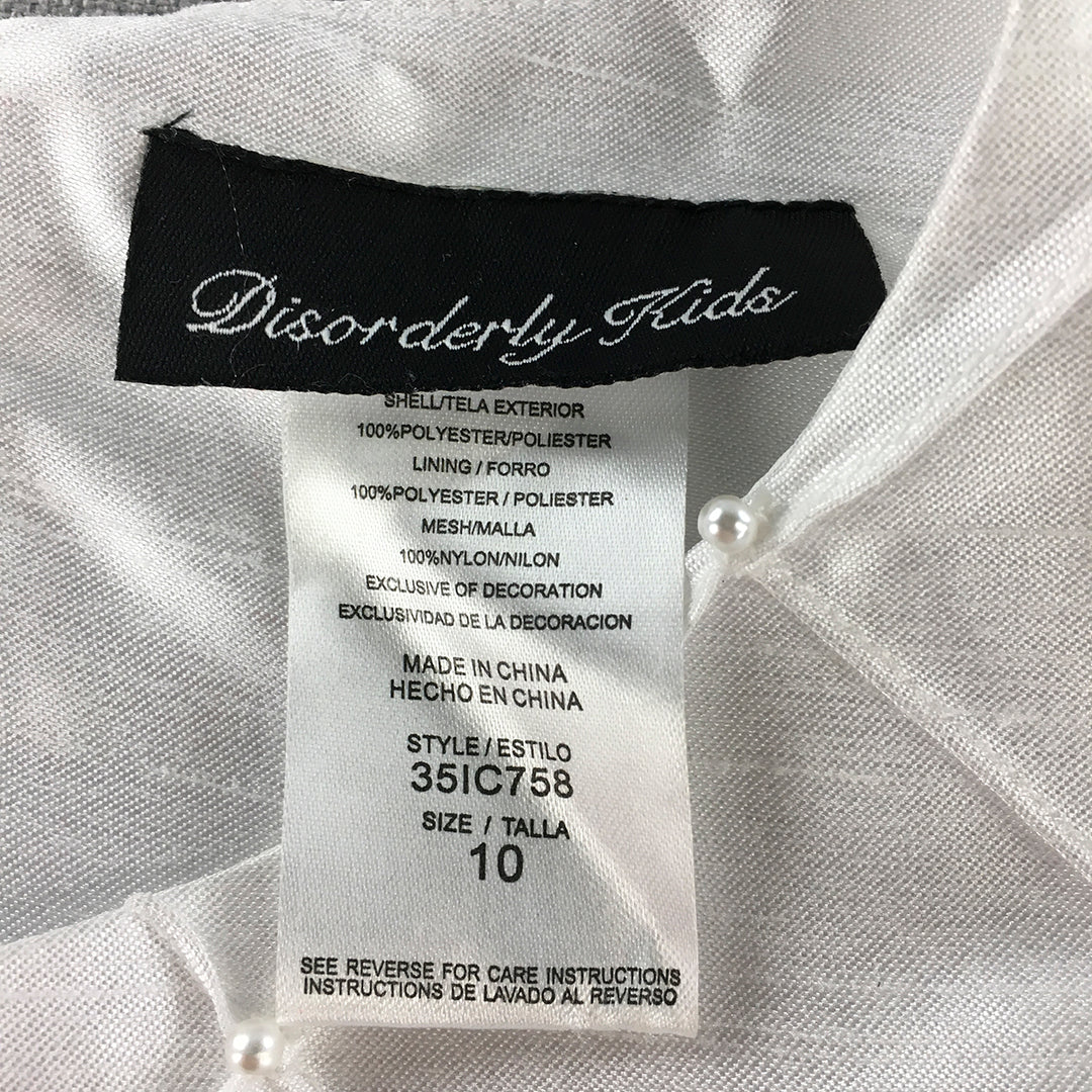 Disorderly Kids Girls Dress Size 10 Silver Sleeveless Ball Gown