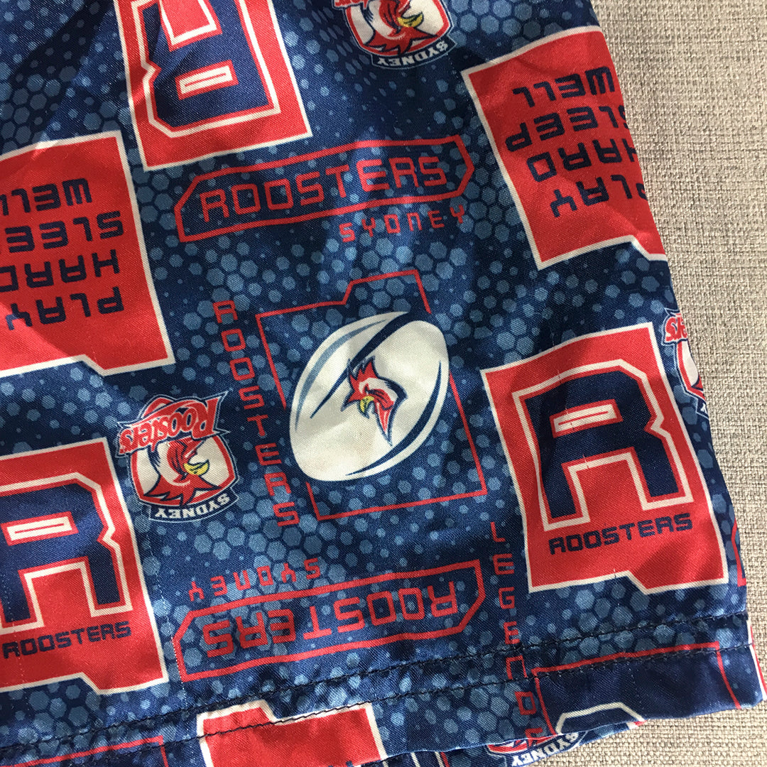 Sydney Roosters Kids Boys Pajama Shorts Size 8 NRL Sleepwear Elastic Waist