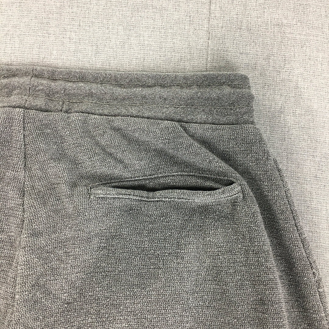 Zara Mens Tracksuit Pants Size L Grey Drawstring Pockets Joggers