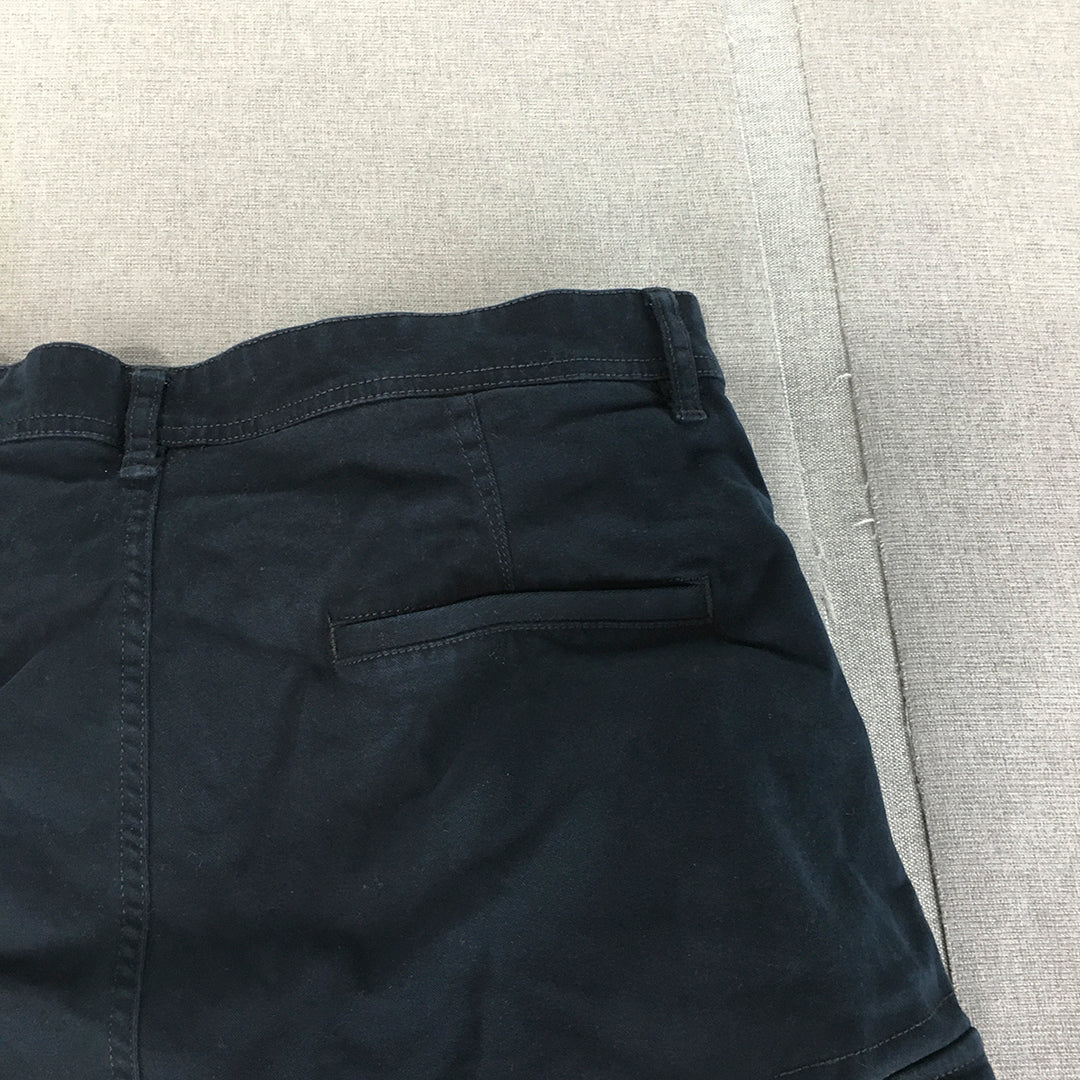 Highlander Mens Cargo Shorts Size 32 Navy Blue Utility Pockets