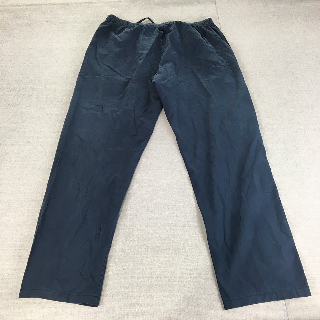 Beevee Mens Pants Size 3XL Blue Elastic Waist Pockets