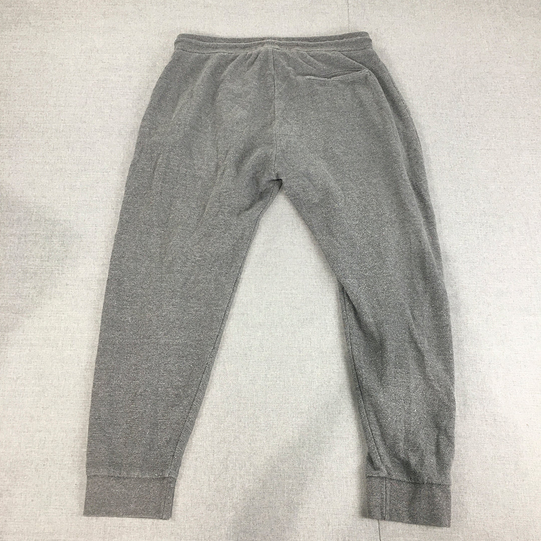 Zara Mens Tracksuit Pants Size L Grey Drawstring Pockets Joggers