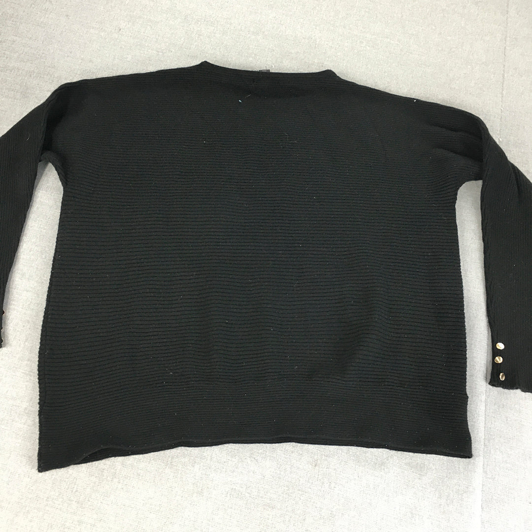 Primark Womens Knit Sweater Size L Black Pullover Jumper