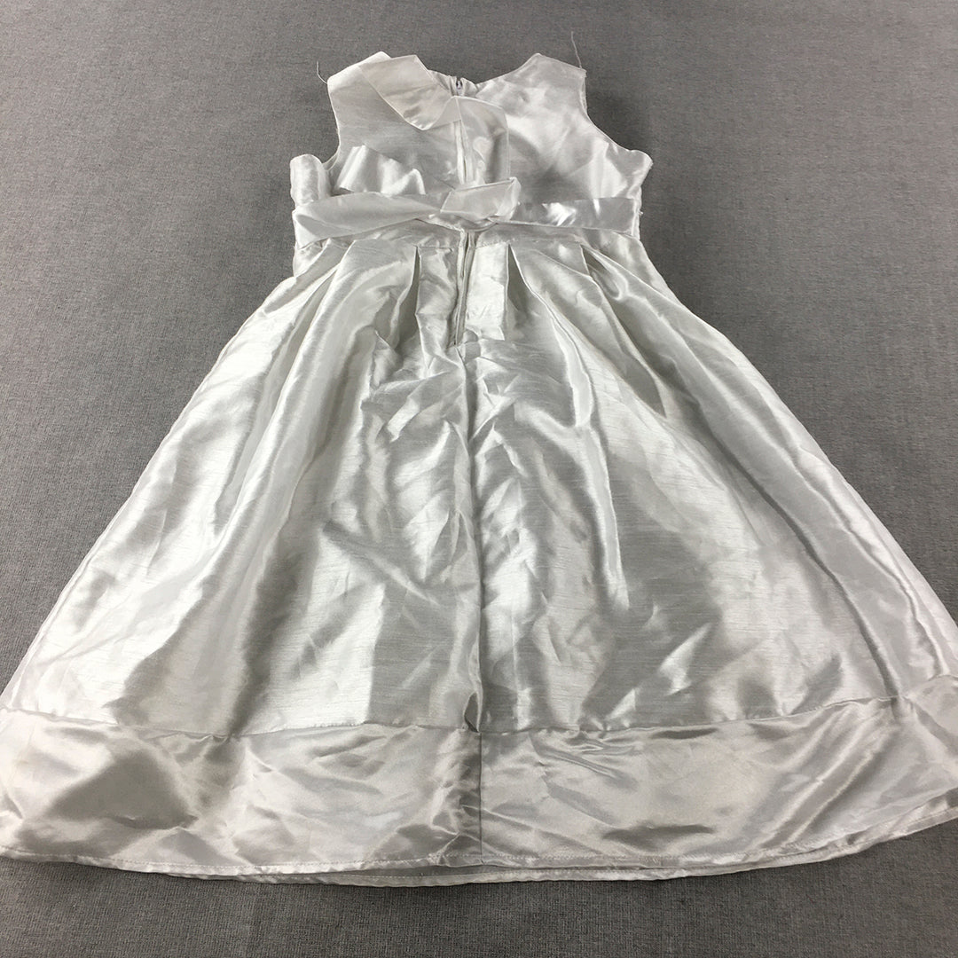 Disorderly Kids Girls Dress Size 10 Silver Sleeveless Ball Gown