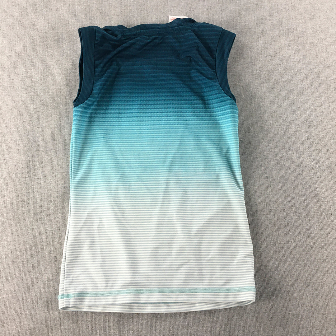 Adidas Kids Boys Tank Top Size 9 - 10 Years White Blue Logo Shirt