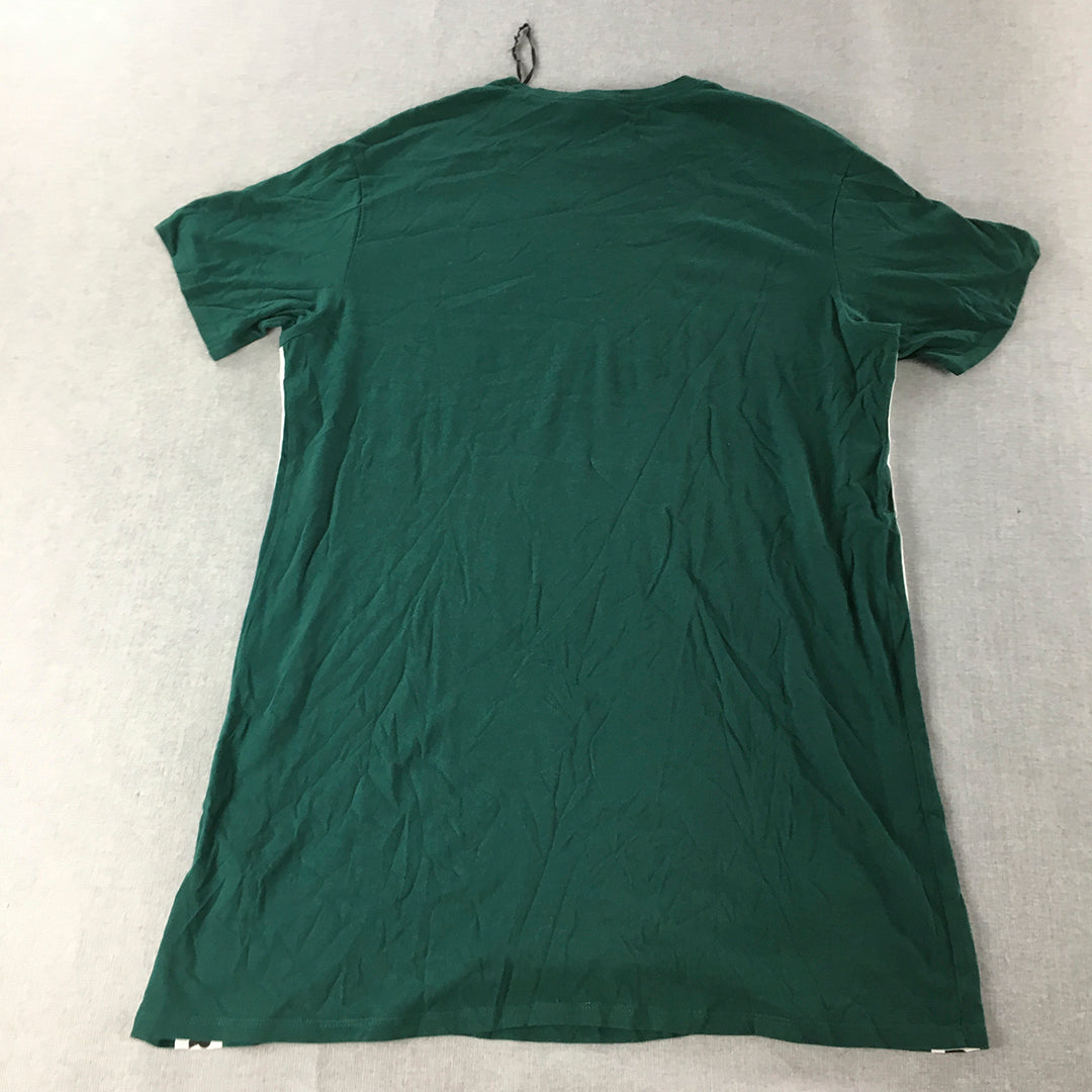 H&M Womens T-Shirt Dress Size 12 Dark Green Short Sleeve Mini Crew Neck