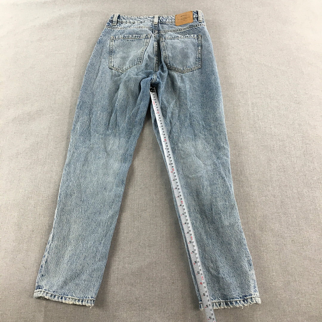 Stradivarius Womens Mom Jeans Size 6 Blue Light Wash Denim