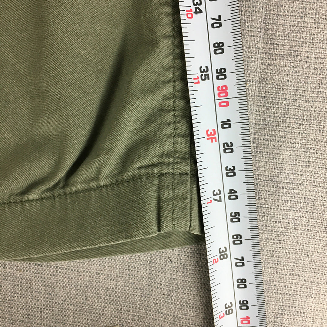 Uniqlo Mens Pants Size M Khaki Green Elastic Waist Drawstring