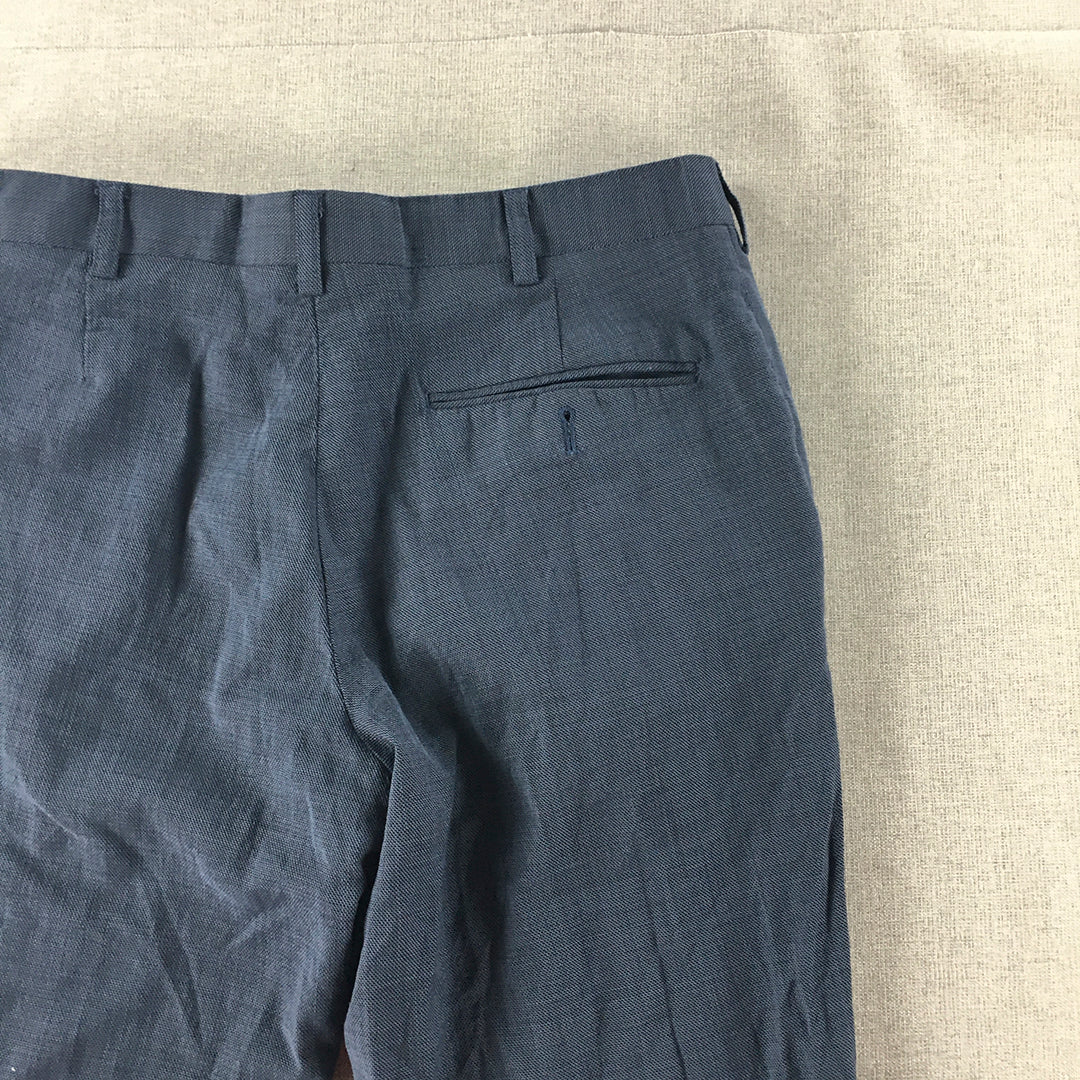 Brent Wilson Mens Dress Pants Size 30 (W30 x L30) Blue Slim Straight