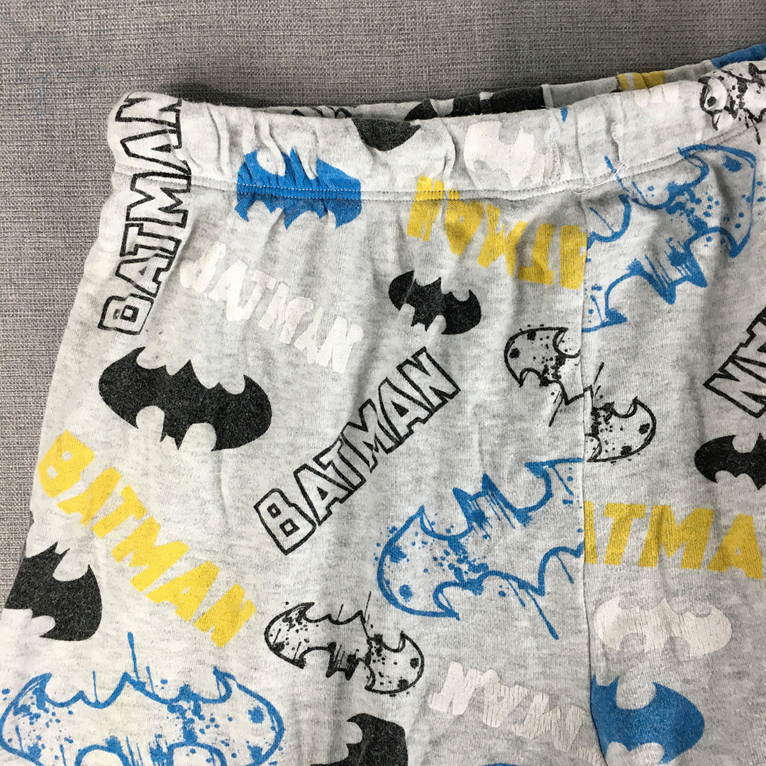 Batman Kids Boys Pajama Shorts Size 14 Grey Logo Pattern Sleepwear DC Comics