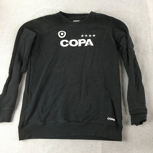 Copa Football Mens Sweater Size M Black Embroidered Logo Crew Neck Jumper