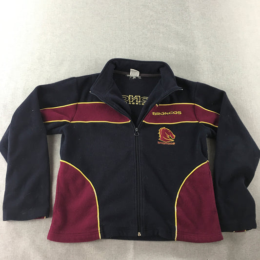 Vintage Brisbane Broncos Womens Fleece Jacket Size L NRL Rugby League 00s