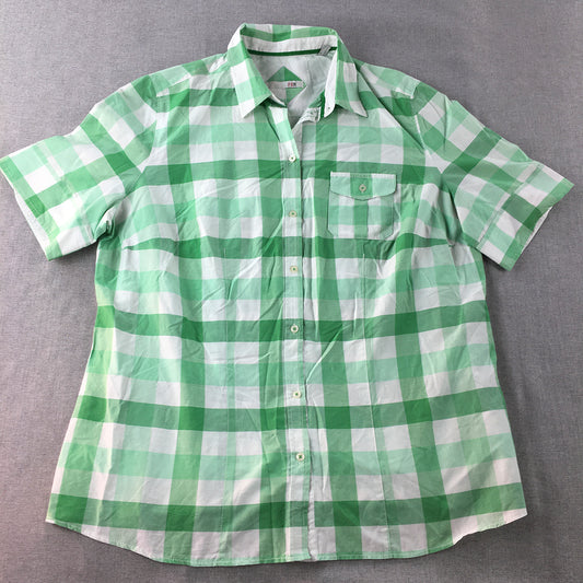 My Way Fer Womens Shirt Size 22 UK Green White Checkered Button-Up