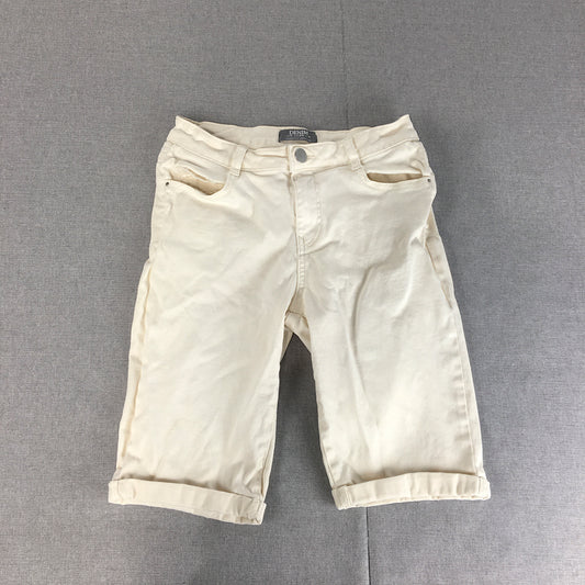 Dorothy Perkins Womens Denim Shorts Size 8 White Pockets