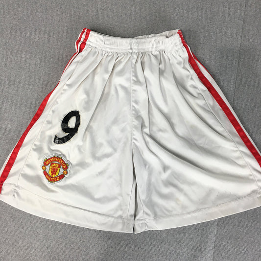 Manchester United Kids Boys Shorts Size S (6 - 8 Years) White 9 Football