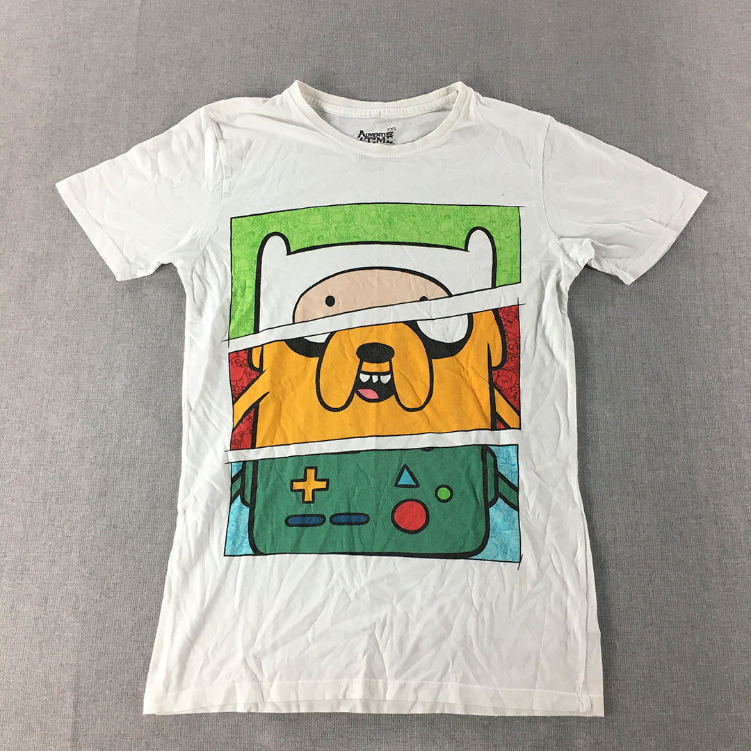 Adventure Time Mens T-Shirt Size XXS White Short Sleeve Crew Neck Tee