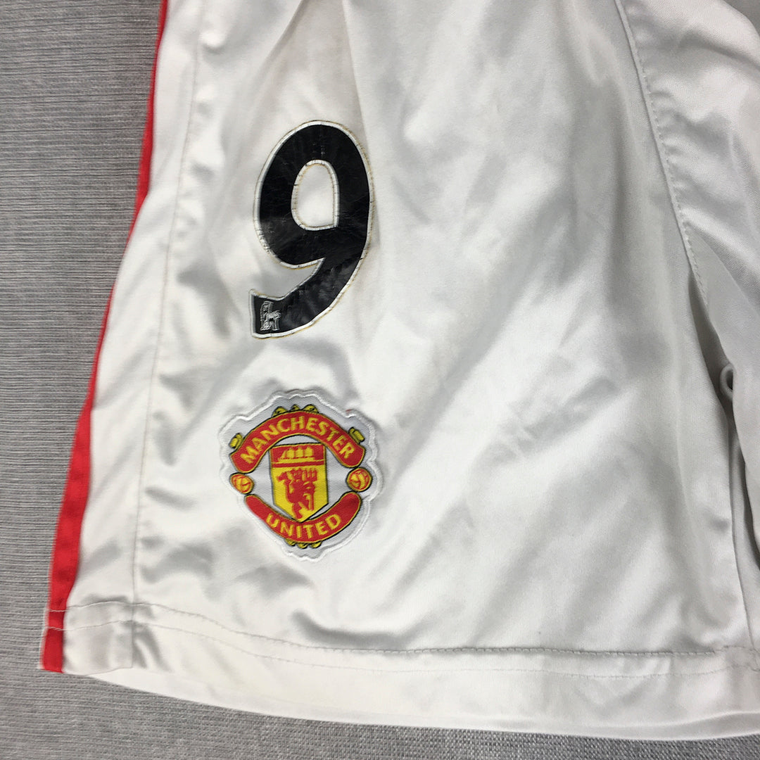 Manchester United Kids Boys Shorts Size S (6 - 8 Years) White 9 Football