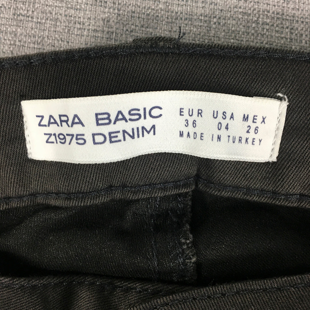 Zara Womens Skinny Jeans Size 26 (W26 x L27) Black Stretch Denim Pockets