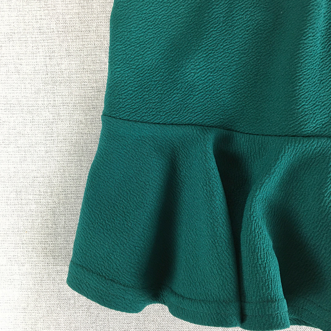 Valleygirl Womens Mini Skirt Size S Dark Green Pleated Elastic Waist