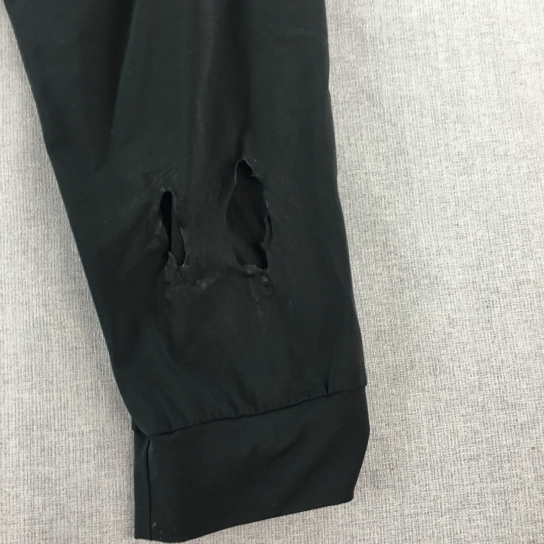 Uniqlo AIRism Mens Jogger Pants Size XL Black Elastic Waist Tracksuit