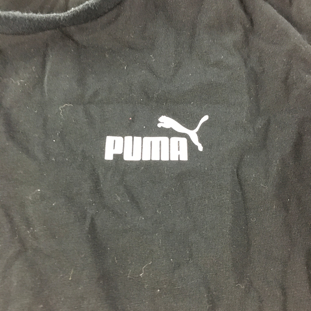 Puma Kids Boys T-Shirt Youth Size L (11 - 12 Years) Black Short Sleeve Logo Top