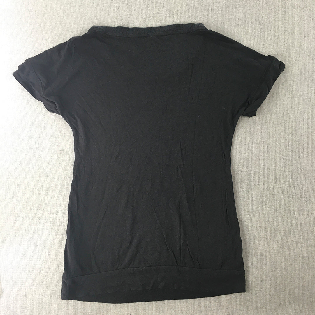 Nike Womens T-Shirt Size S Black Logo Short Sleeve Crew Neck Tee