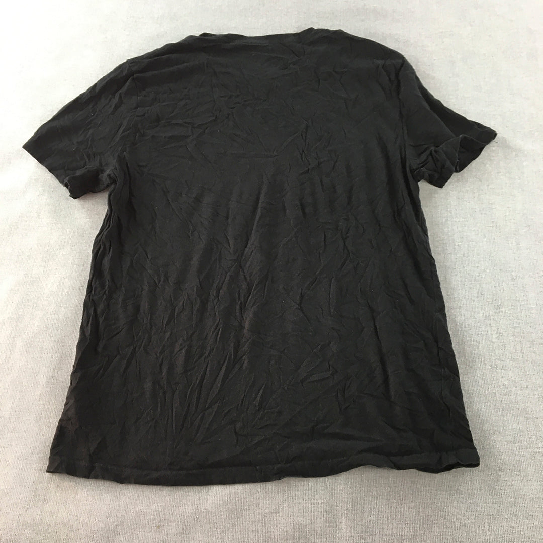 Express Mens T-Shirt Size L Slim Fit Black Short Sleeve Crew Neck Tee