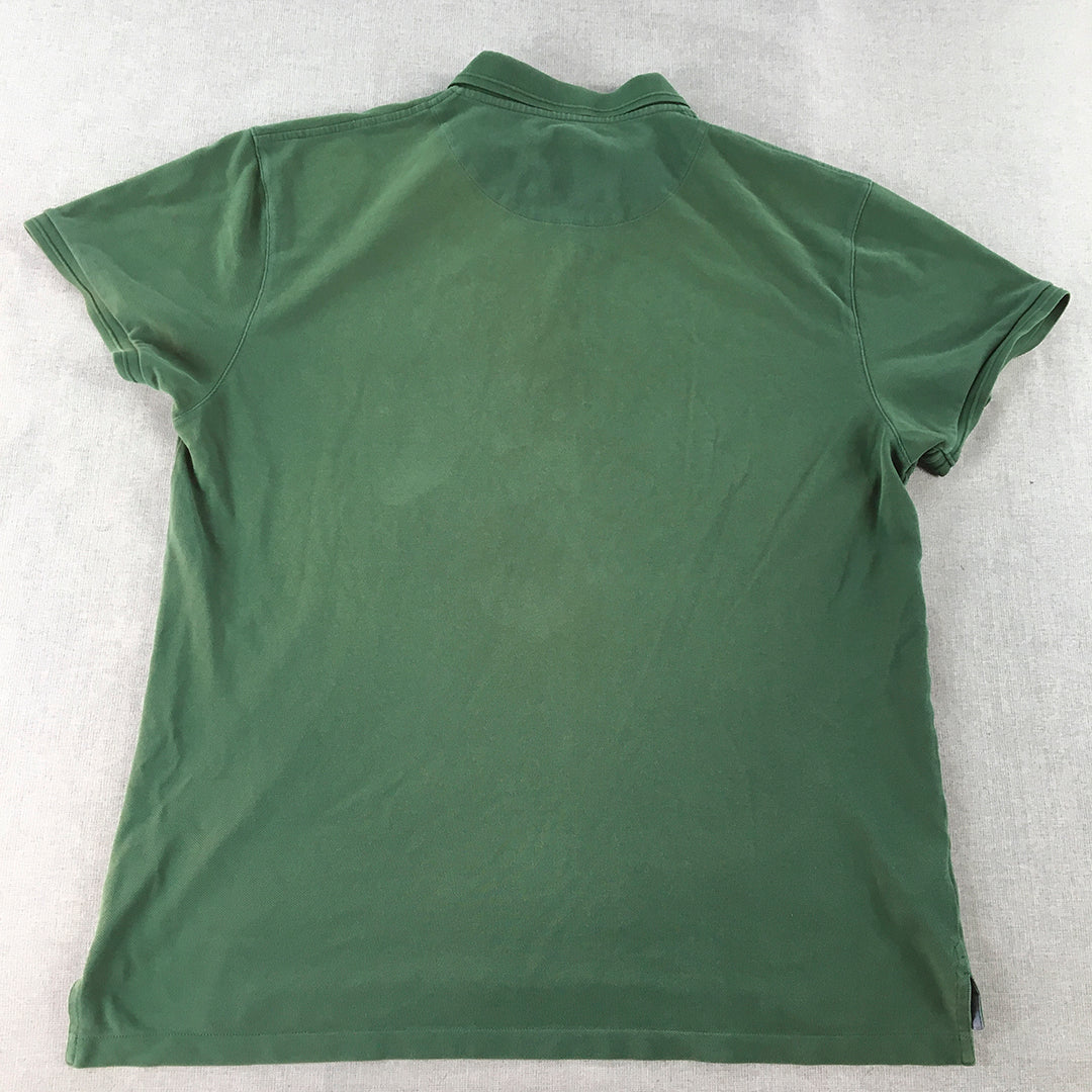 Country Road Mens Polo Shirt Size 2XL Green Logo Collared Short Sleeve Rugby