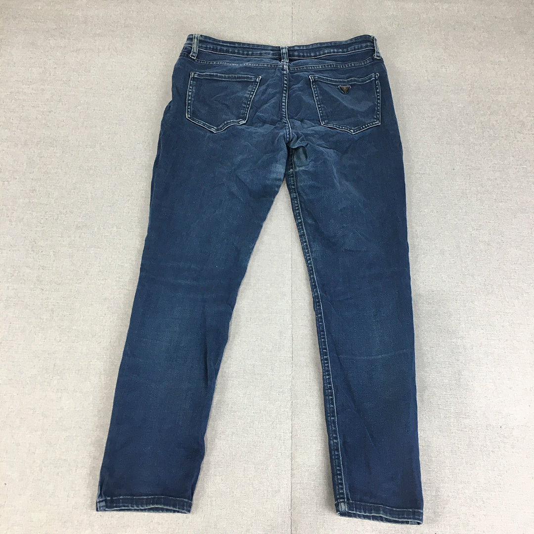 Guess Womens Power Skinny Jeans Size 30 Dark Wash Stretch Denim Blue