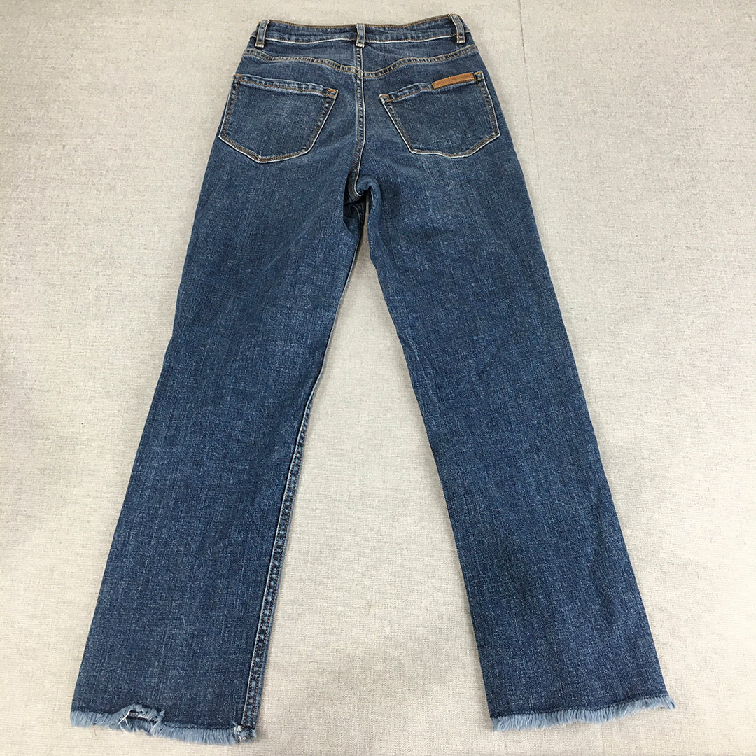 Sass & Bide Womens Jeans Size 24 Blue Electric Feels Straight Leg Denim