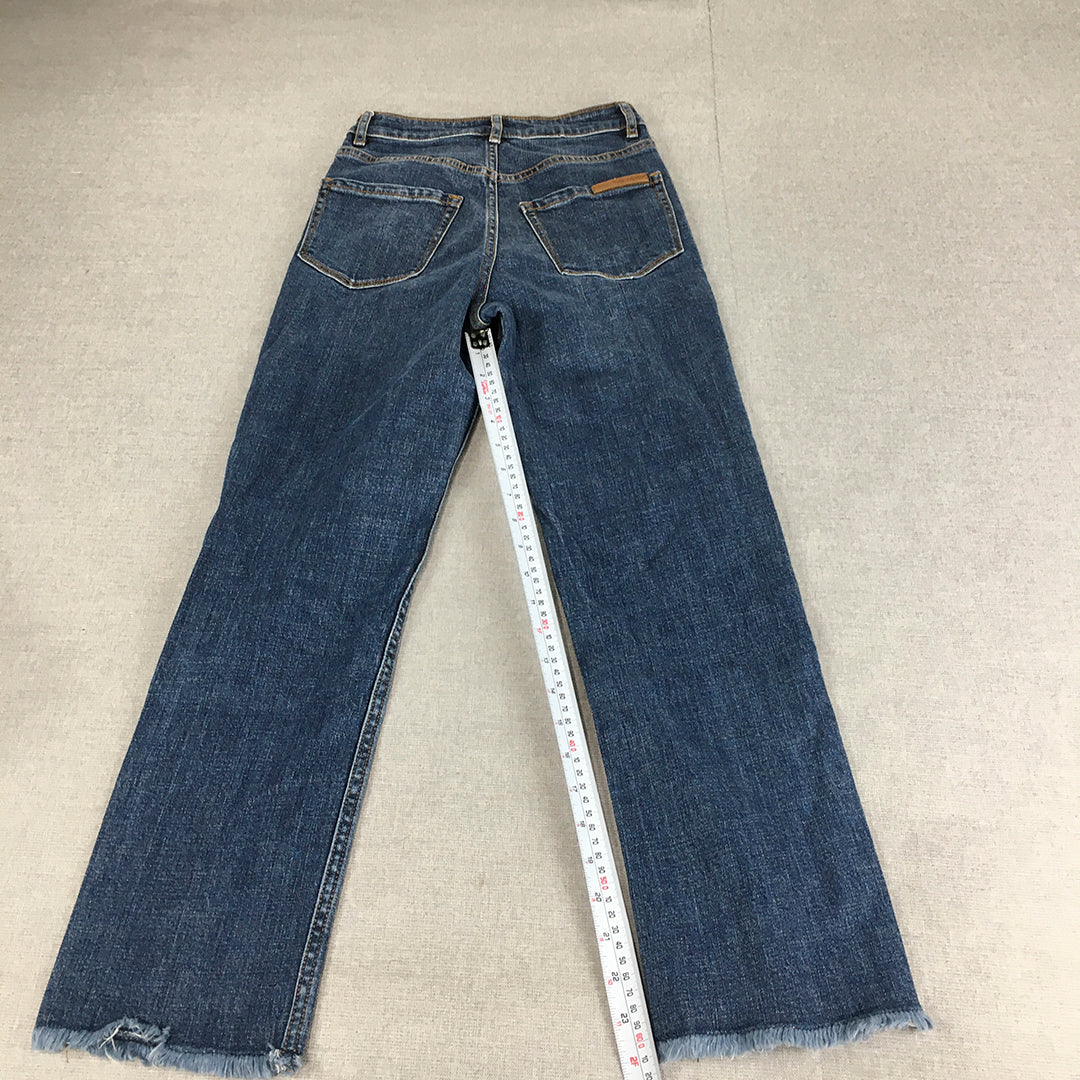 Sass & Bide Womens Jeans Size 24 Blue Electric Feels Straight Leg Denim