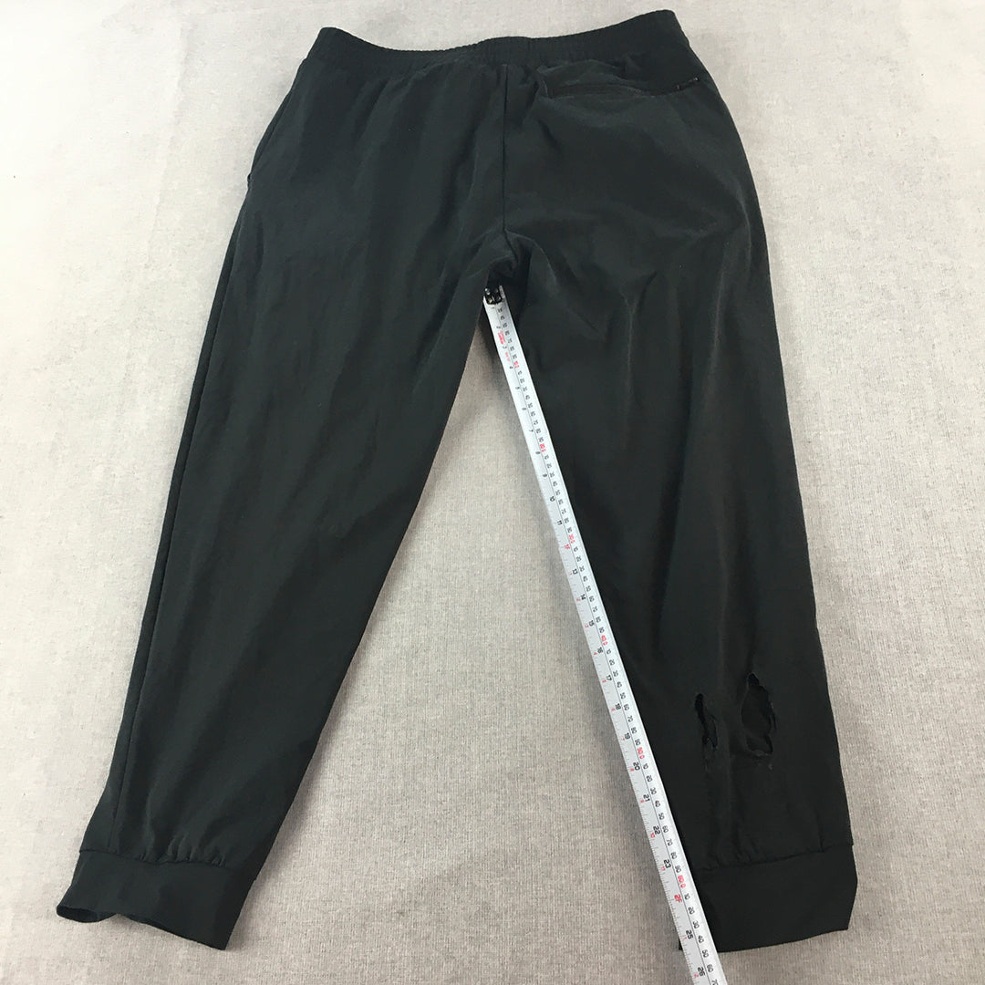 Uniqlo AIRism Mens Jogger Pants Size XL Black Elastic Waist Tracksuit