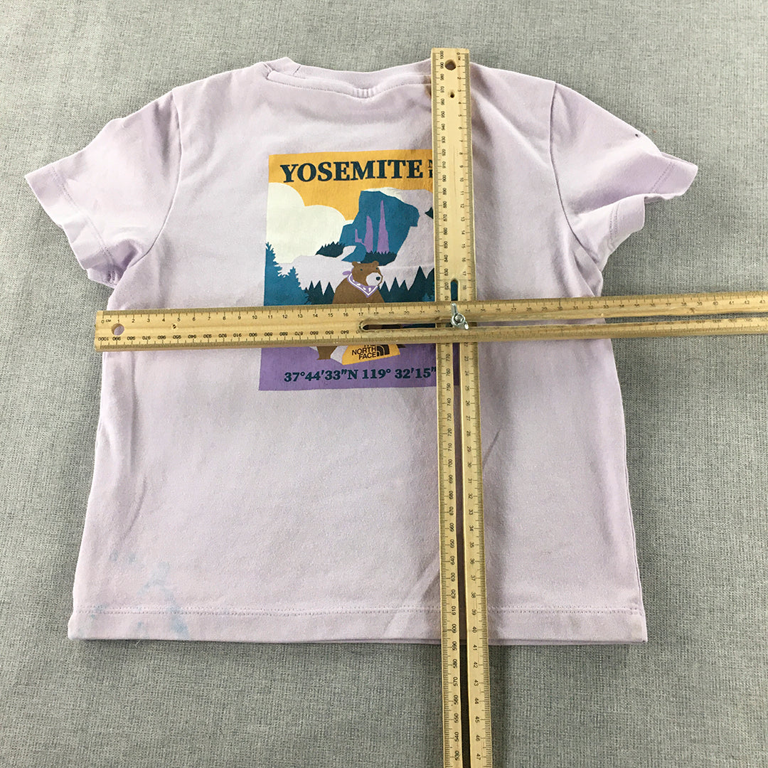 The North Face Kids Girls T-Shirt Size 4 - 5 Years Pink Logo Yosemite