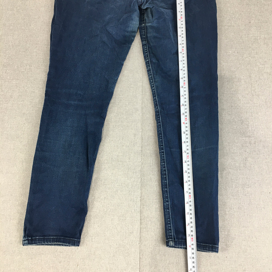 Guess Womens Power Skinny Jeans Size 30 Dark Wash Stretch Denim Blue