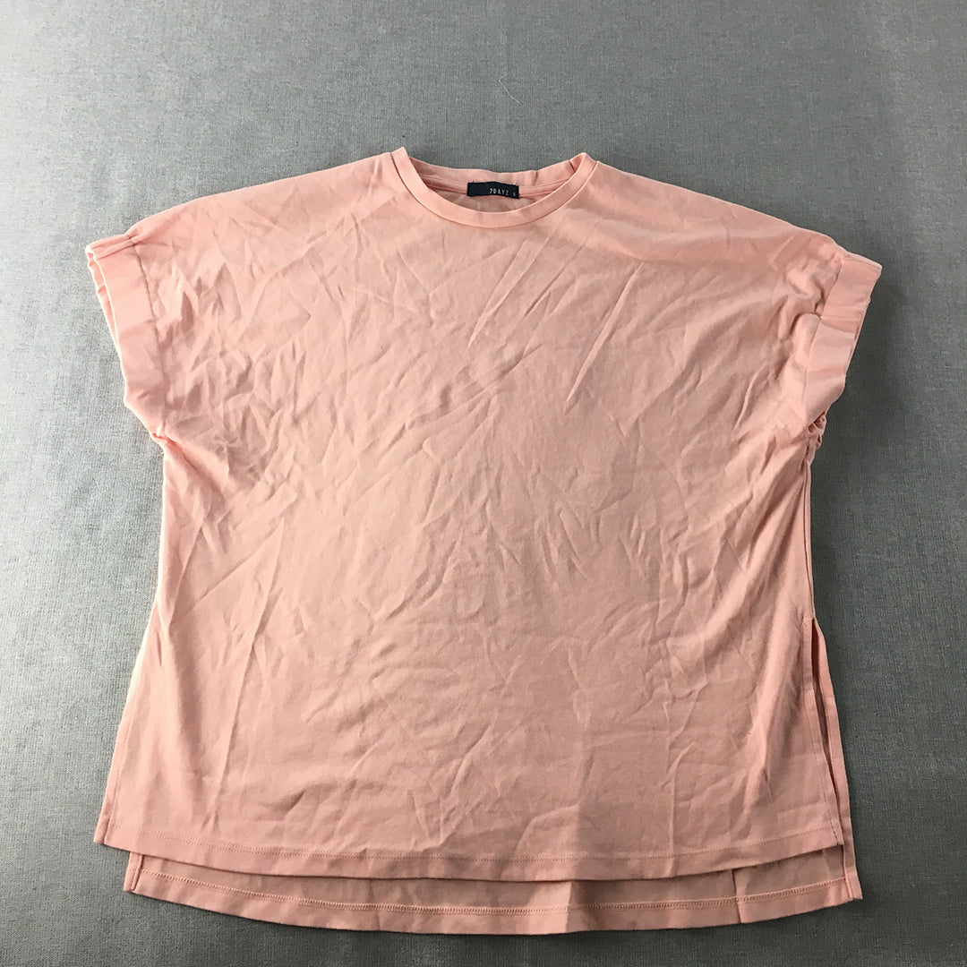 7Dayz Womens T-Shirt Size S Pink Short Sleeve Top