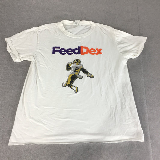 NFL Football Feed Dex Mens T-Shirt Size L White Dexter Lawrence