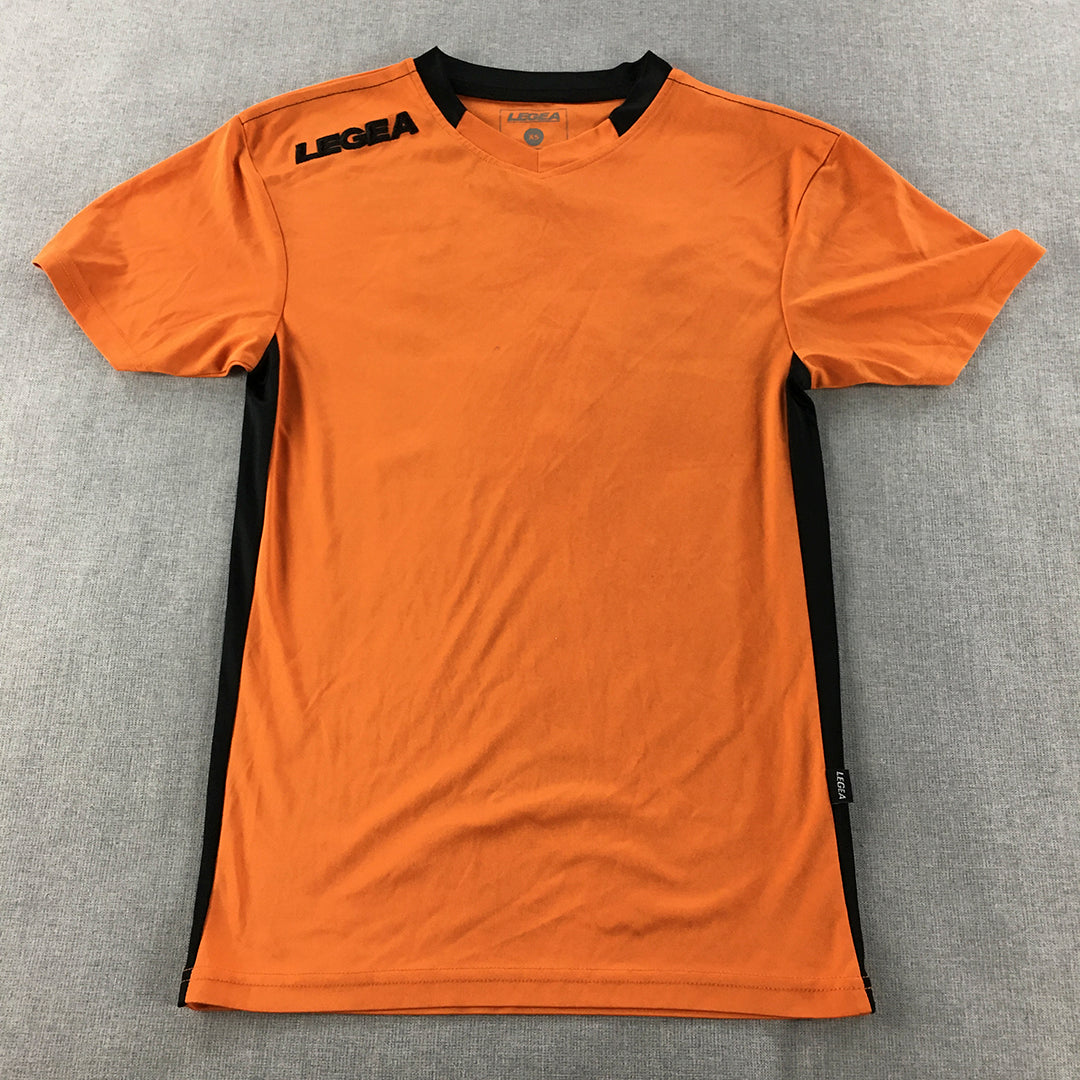 Legea Mens Football Jersey T-Shirt Size XS Orange Logo Athletic Running