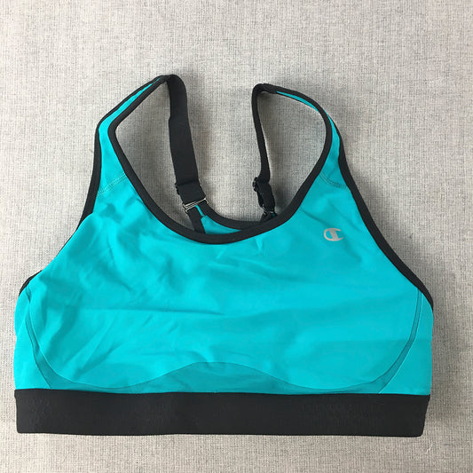 Champion Womens Sports Bra Size M Blue Logo Cropped Top