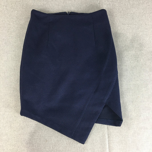 Socialight Womens Mini Skirt Size 6 Blue Asymmetrical Hem Pencil