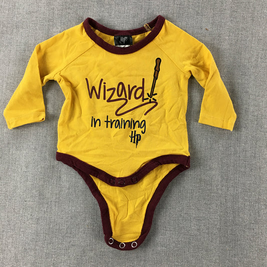 Harry Potter Newborn Baby Romper Size 0000 Yellow One-Piece Top