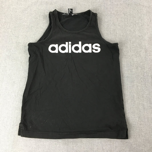 Adidas Womens Tank Top Size XS Black Logo Sleeveless Singlet Shirt