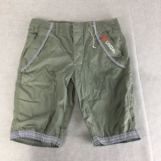 Lee Cooper Womens Shorts Size 28 (W28) Khaki Green Pockets Logo