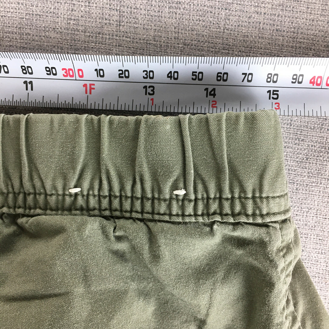 Uniqlo Mens Pants Size M Khaki Green Elastic Waist Drawstring