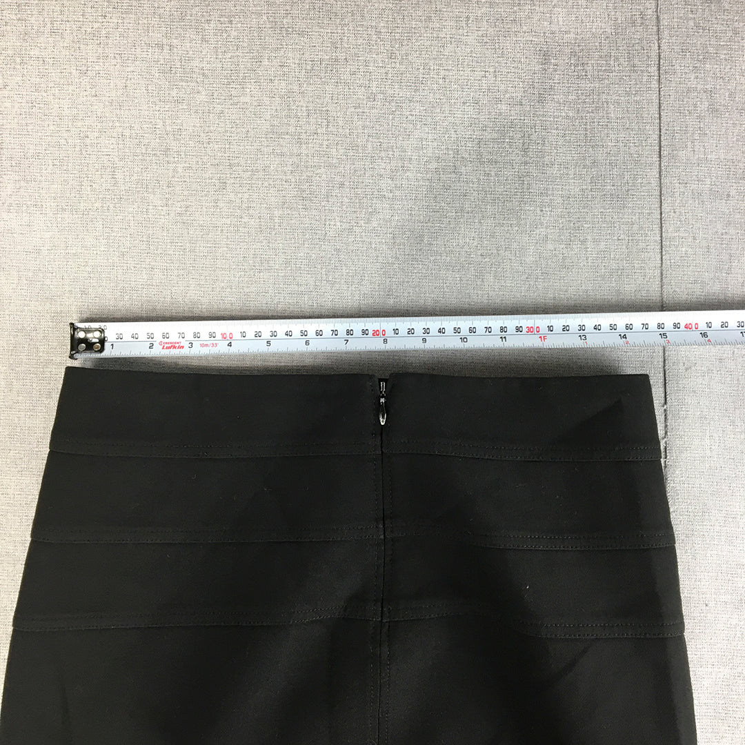 Diane von Furstenberg Womens Pencil Skirt Size 6 Black Straight Back Zip